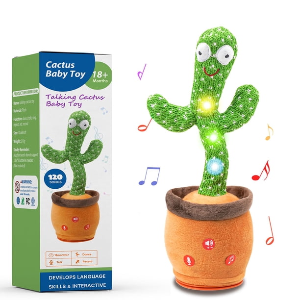 Juguete de cactus que bailan y hablan, Invasgi, para niños pequeños