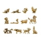 thumbnail image 1 of Juego de 12 figuras del zodiaco chino, estatua dorada Vintage, animales decorativos, decoración de latón, té, mascota para librería, mesa y hogar, 1 of 9