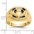 thumbnail image 3 of Primal Gold 10 Karat Yellow Gold Men's Diamond and Black Onyx Claddagh Ring, 3 of 5