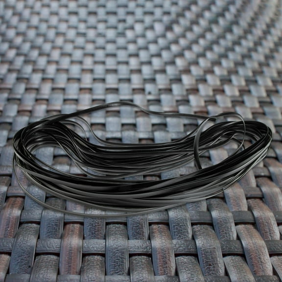 OFFIGAM Black Plastic Rattan Roll for Outdoor Furniture Repair, Flexible Weaving Material for Patio Chairs and Sofas