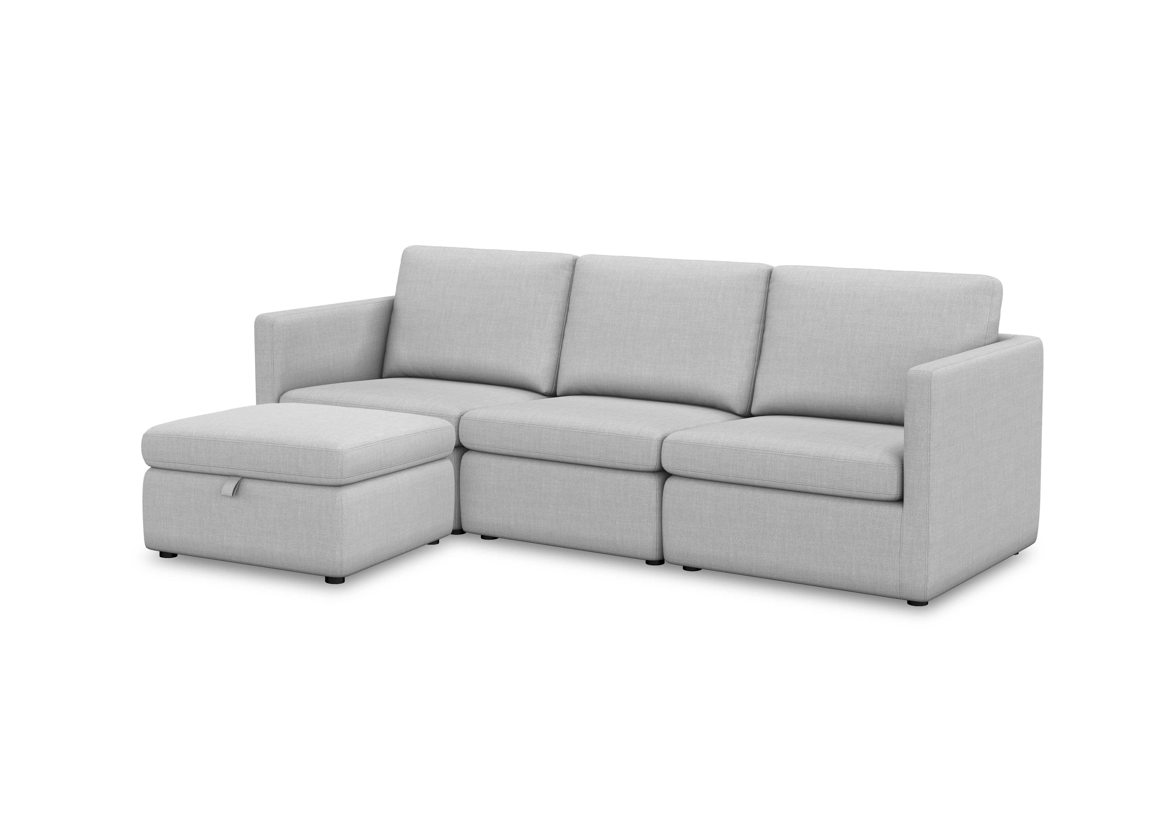 Better Homes & Gardens Modular Sectional Sofa with Storage Ottoman, Grey