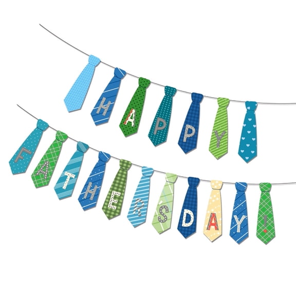 Happy Father's Day Decorative Pull Flag Hanging Streamers Colorful Neck Tie Pendant Banners Party Decoration Supplies