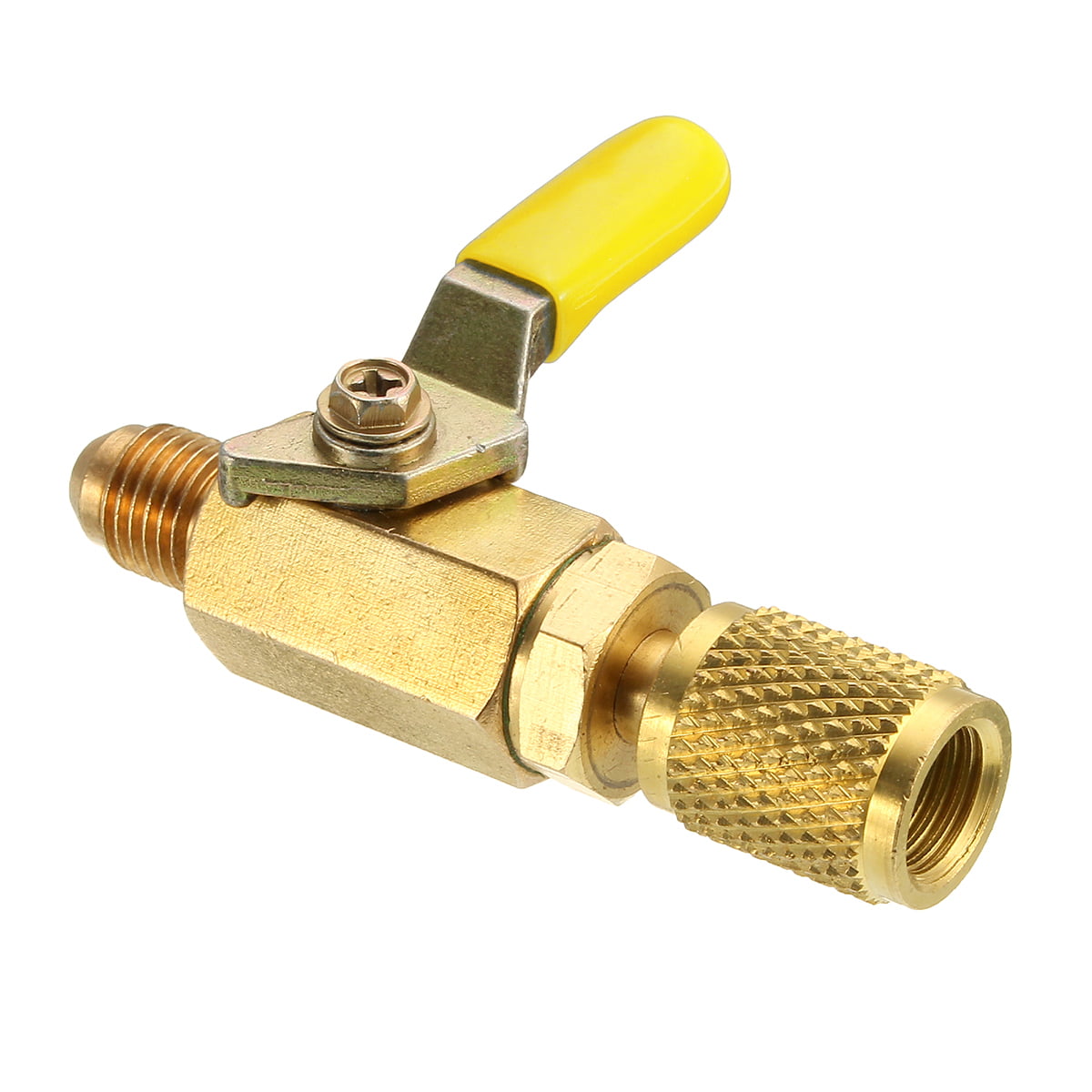 For R22 Refrigerant 1/4" Male to 1/4" Female Straight SAE Ball Valve AC Charging 