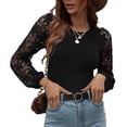 thumbnail image 1 of Otoño Invierno suéter ahueca hacia fuera de manga larga cuello redondo elástico Jersey camisa de punto para las mujeres, 1 of 7