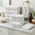 thumbnail image 2 of Superior Madeline Egyptian Cotton Ultra-Plush 12-Piece Towel Set, White, 2 of 6