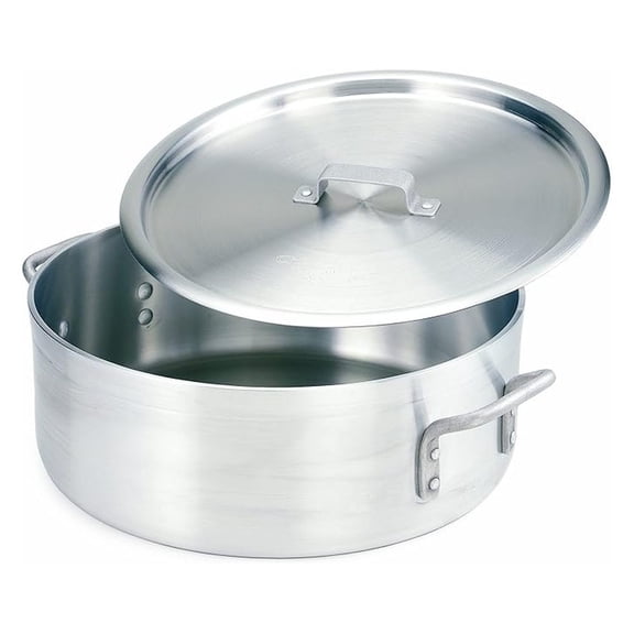 Extra Heavy Weight Aluminum Braziers with Pan Covers, 15 Quart