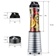La Reveuse Smoothies Blender 300 Watt with 18 oz BPA Free Portable Travel Sports Bottle(Silver)