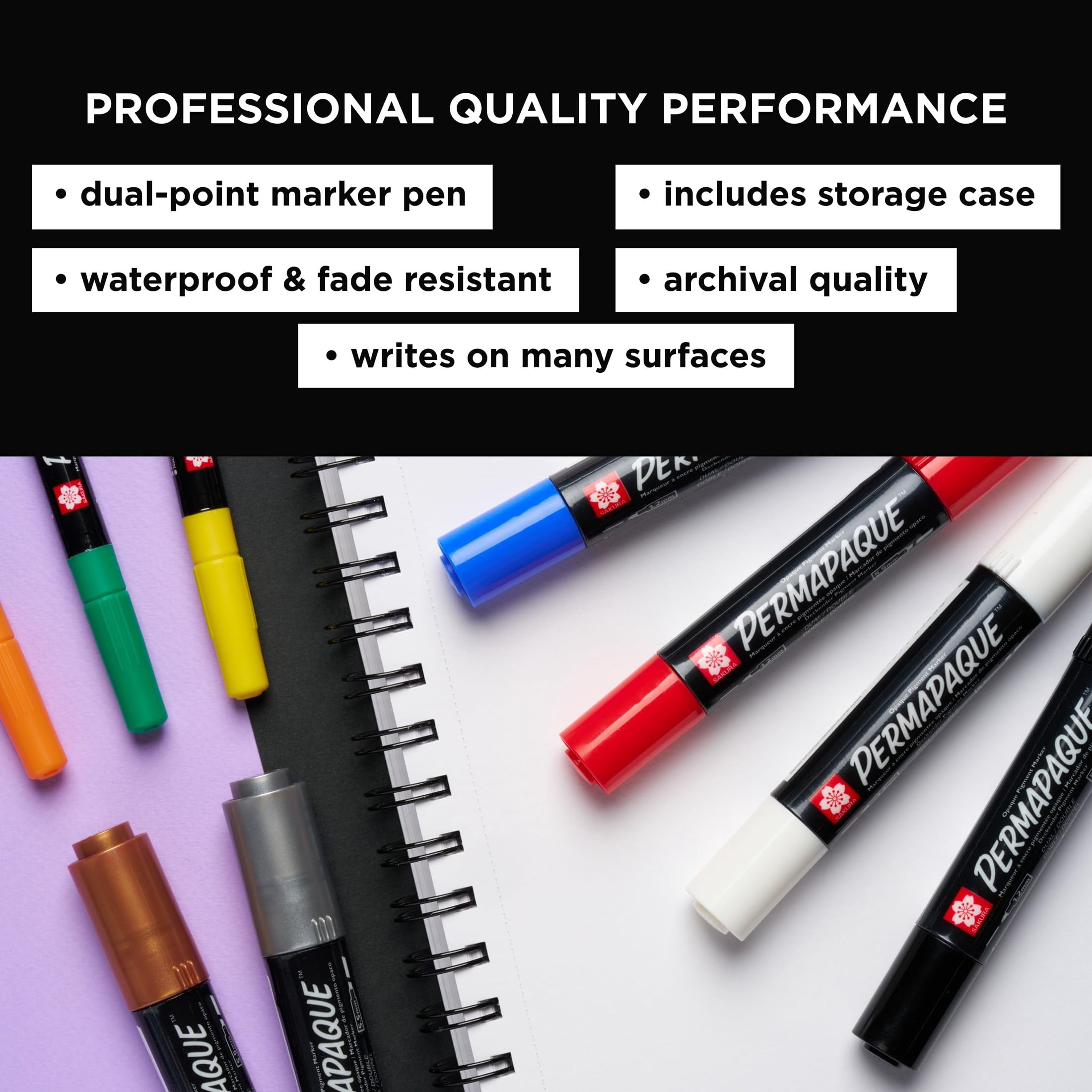 SAKURA Permapaque Artist's Gift Set, Dual Point Opaque Paint Markers, Ass't Archival Colors, 17 PK