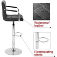 thumbnail image 4 of Set of 2 PU Leather Bar Stools Armrest Counter Stools Swivel Square Counter Height Barstools with Armrest Adjustable Hydraulic Bar Chairs with Upholstered Back & Seat, Black, 4 of 7