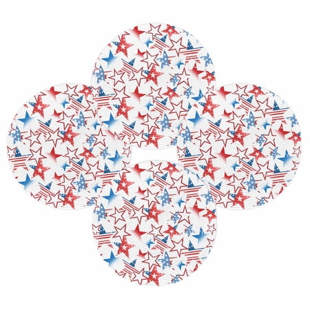 4th of July Round Placemats Set of 4 Red White and Blue Star Patriotic Place Mats Independence Day Woven Placemat USA Flag Circle Braided Table Mat for Kitchen Dining Table Party Home Decor 15 Inch 4th of July Round Placemats Set of 4 Red White and Blue Star Patriotic Place Mats Independence Day Woven Placemat USA Flag Circle Braided Table Mat for Kitchen Dining Table Party Home Decor 15 Inch