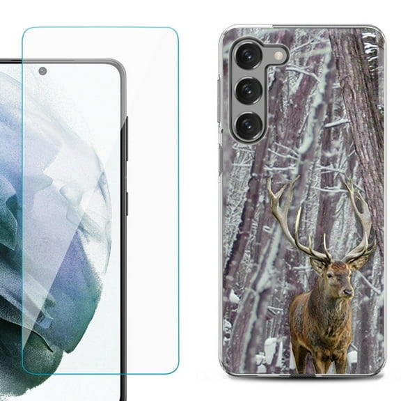 Shockproof Fashion Phone Case for Samsung Galaxy S23 5G, by OneToughShield ® - Deer/Snow/Camo