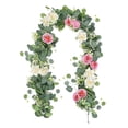 thumbnail image 2 of Guirnalda de hojas artificiales de eucalipto, hojas artificiales multifuncionales, suministros Rosa Blanco, 2 of 8