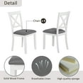 thumbnail image 5 of Noble House Modern Square Wooden Dining Table Set for 4 with X-Back Upholstered Chairs, Gray+White, 5 of 10