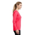 thumbnail image 3 of Sport-Tek Long Sleeve V-Neck Tee (LST353LS) Hot Coral, S, 3 of 6