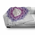 thumbnail image 3 of Lotus Soft Flannel Fleece Throw Blanket, Geometry Yantra Mandala Triangle Yoga Illustration, Cozy Plush for Indoor and Outdoor Use, 70" x 90", Fuchsia Purple, by Ambesonne, 3 of 6