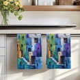 thumbnail image 7 of Abstract Blue Kitchen Towels Set of 3, Painting Buildings Geometric Modern Art Absorbent Dish Towels for Kitchen, Microfiber Hand Towel, Quick Drying Tea Towel for Cleaning Decorative Dishcloths, 7 of 7