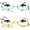 Blue+yellow, variant on 2 Pairs Makeup Reading Glasses for Women Magnifying Flip Down Cosmetic Readers