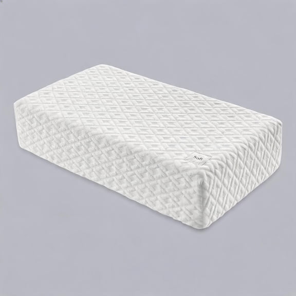 Cube Side Sleeper Pillow for Neck and Shoulder Support Memory Foam 24"x12"x5" White