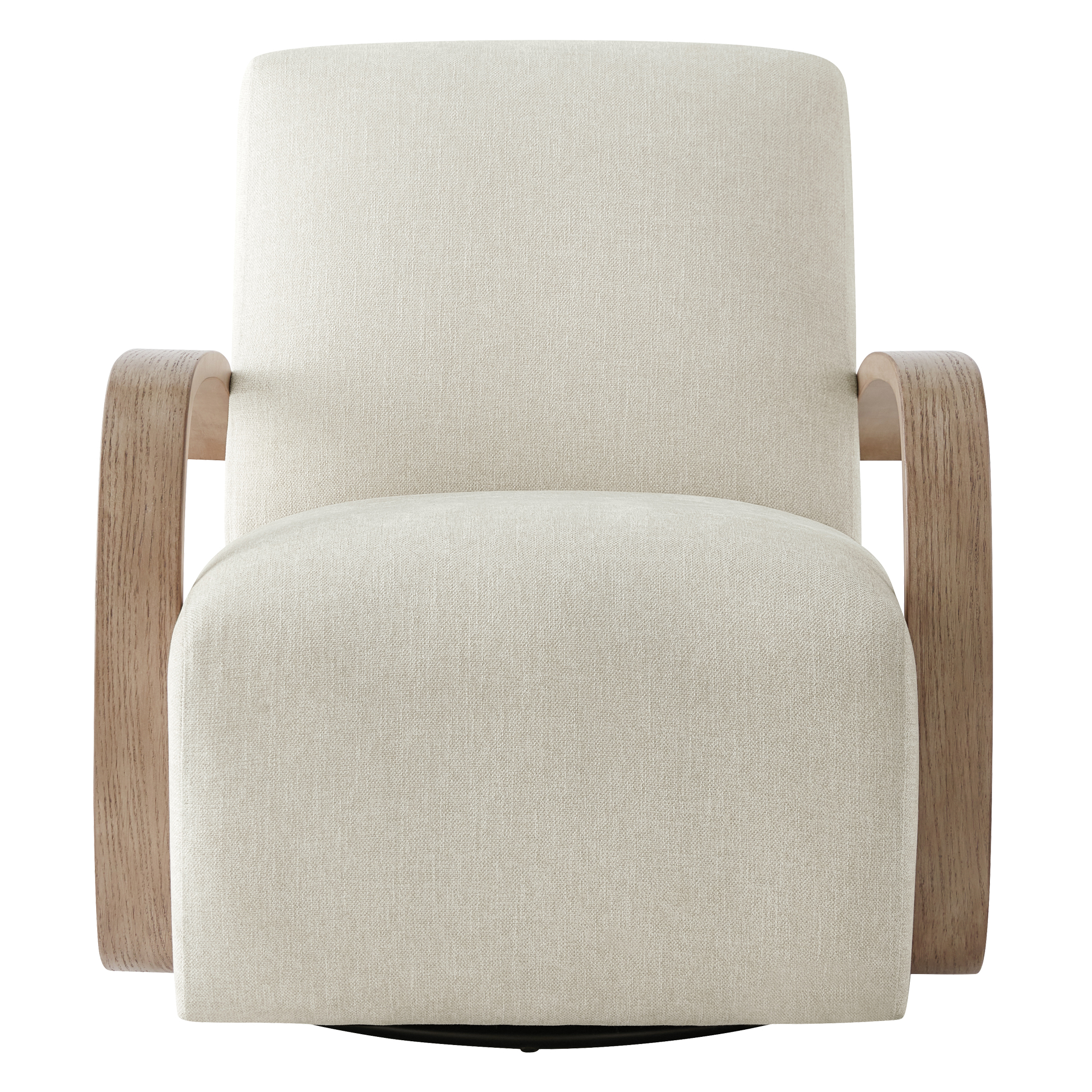 CHITA Swivel Accent Chair with U-shaped Wood Arm for Living Room Beedroom, Linen & Gray Wood - image 5 of 9
