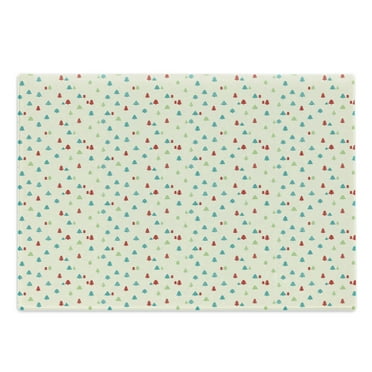 Trees Cutting Board, Repeating Pattern of Small Pines Botanical Seasonal, Decorative Tempered Glass Cutting and Serving Board, in 3 Sizes, by Ambesonne