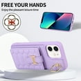 thumbnail image 5 of Nalacover for iPhone 11 Ring Holder Crossbody Wallet Case with Credit Card Slots, Lanyard Shoulder Strap Premium PU Leather Wrist Hand Strap Cover with Kickstand for iPhone 11,Purple, 5 of 11
