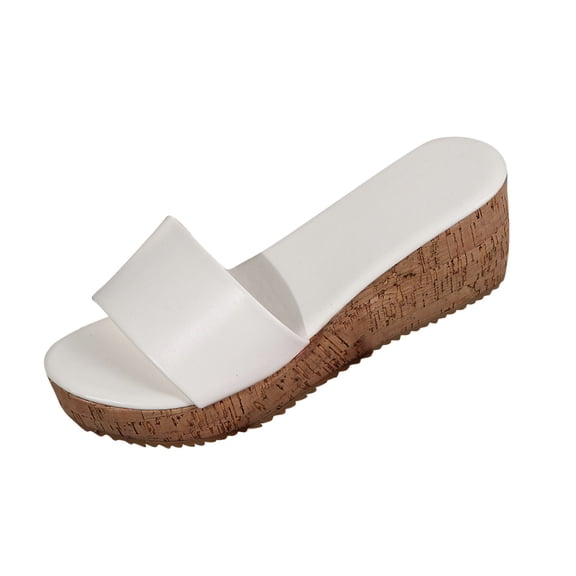 Wensltd Women's Casual Summer Sandals Wide Width Open Toe Solid Color Simple Classic Style for Daily Outdoor Walking