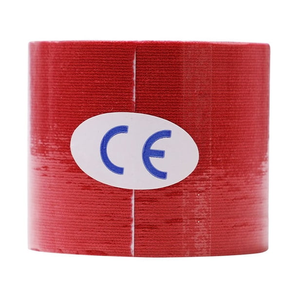 Advancent Cinta muscular Cinta elástica de algodón Vendaje deportivo Cinta de soporte portátil Gimnasios en casa Rojo 7.5 cm