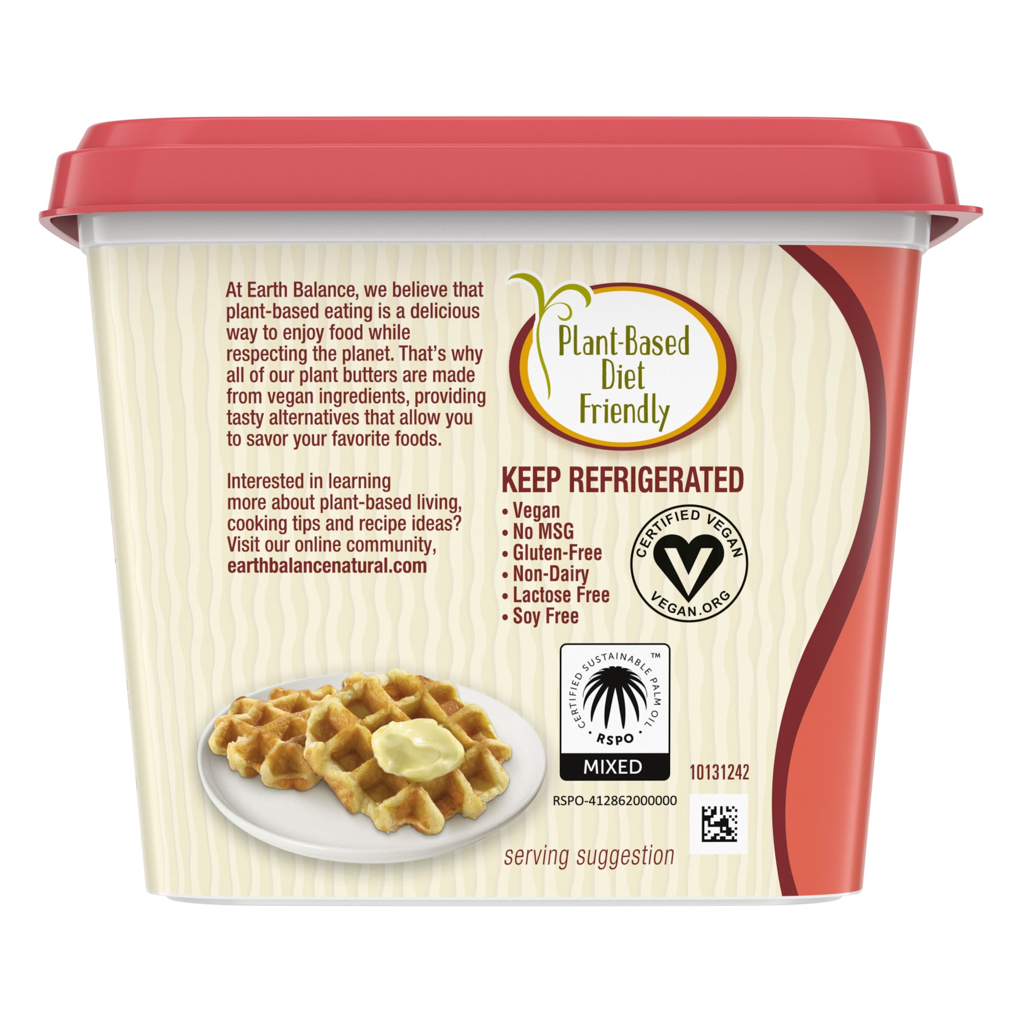 Earth Balance Plant Butter, Soy Free Vegan Spread, Non-GMO, 15 oz. Tub