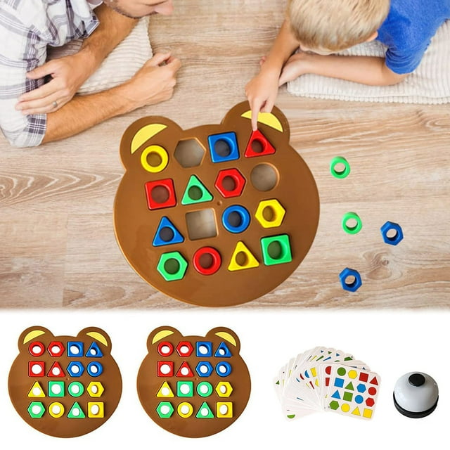 IMENGL Shaped Shape Matching Game For Kids Colorful Geometric & Cards Included Fun Educational Toy To Skills Hand Coordination Ide Activities for Toddlers 1-3,Toddler Magnets for Refrigerator,Animal