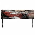 thumbnail image 3 of Music Headboard, Trumpet Musician on Grunge Cityscape Background in the Night Boho Art Print, Upholstered Decorative Metal Bed Headboard with Memory Foam, King Size, Red Black White, by Ambesonne, 3 of 4