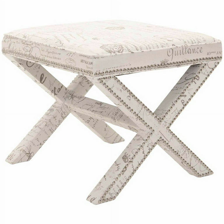 SAFAVIEH Palmer Transitional Cross Leg Upholstered Ottoman