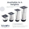 thumbnail image 5 of 4 Inch / 10cm Metal Furniture Legs, Btowin VCF 8Pcs Round Adjustable Stainless Steel Furniture Feet DIY Replacement Support Leg for Table Cabinet Kitchen TV Stand Desk, 5 of 7