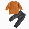 thumbnail image 5 of TOWED22 2pcs Toddler Baby Girl Boy Fall Winter Clothes Print Long Sleeve Sweatshirt Tops Casual Pants Set Little Kids Outfits Clothing(Brown,6-12 M), 5 of 8