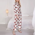 thumbnail image 3 of Yiaed Red Wheeled Tractors Print Pajamas Women's Long Sleeve Sleepwear Soft Button Down Loungewear Pjs Lounge Set Nightwear Womens Pajama Pants-Small, 3 of 7