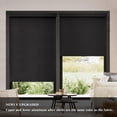 thumbnail image 2 of AOSKY Cordless Blackout Roller Shades, Free-Stop Natural Woven Window Blinds Thermal Insulated UV Protection for Home and Office, 21"W x 72"H, Black, 2 of 6