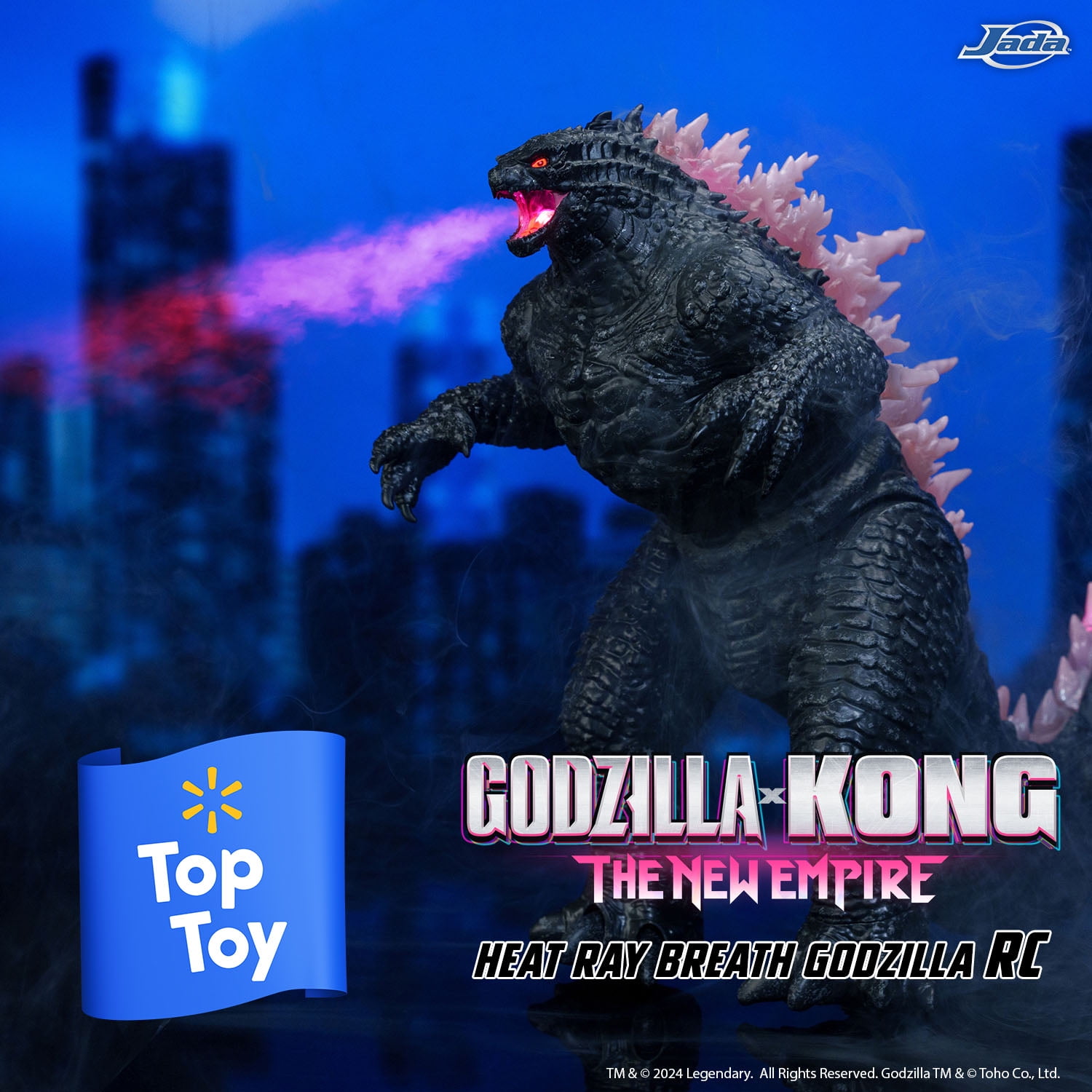 Jada Toys Godzilla X Kong: 14" Heat-Ray Breath Light & Sound RC Action Figure