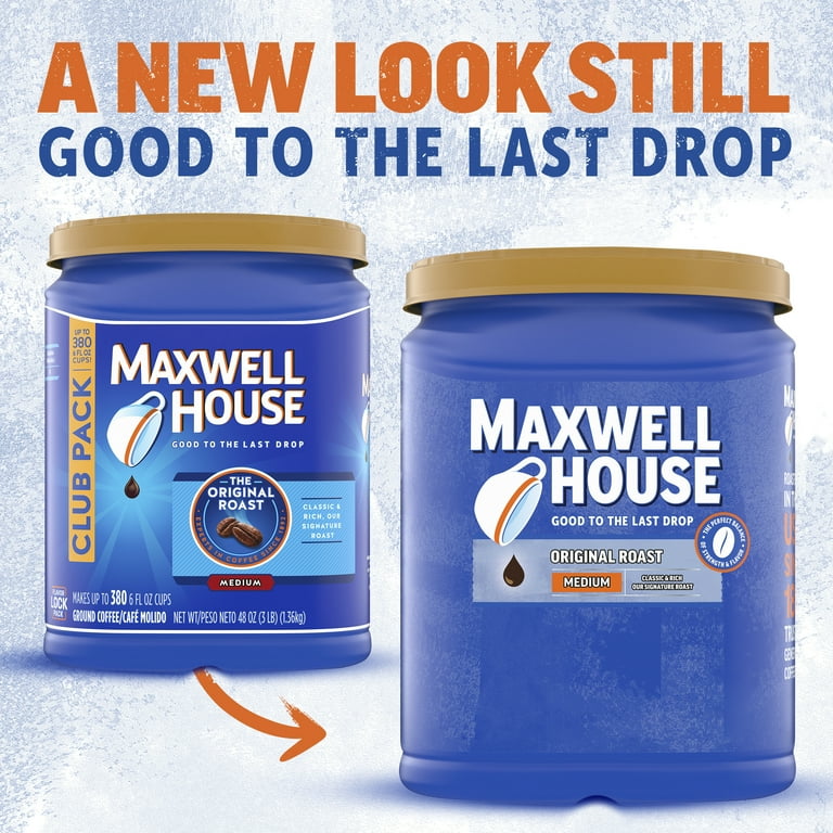 Maxwell House Smooth Medium Roast Original Ground Coffee, 48
