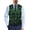 Green Neon Skull Bats, variant on Halloween Slim Fit Business Vest Featuring Green Skull Bat, Lightweight 4 Buttons Woven Waistcoat for Wedding and Casual Events