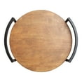 thumbnail image 5 of Kate and Laurel Ficher Round Wood Tray, 15" Diameter, Rustic Brown, Shabby-Chic Farmhouse Centerpieces for Table or Ottoman, 5 of 6