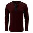 thumbnail image 4 of VJATTWR Men's T-Shirts Solid Color Crewneck Long Sleeve T-Shirts Homewear Pajamas Tops Black L, 4 of 5