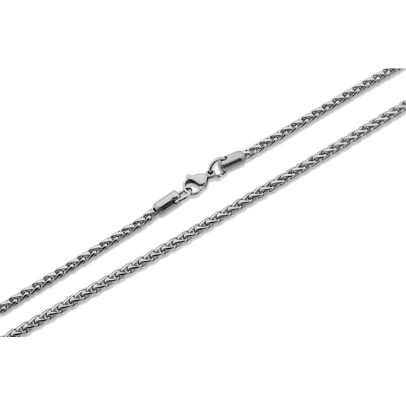 SilverCloseOut Stainless Steel Unisex Thick Spiga Wheat Chain Necklace - 4.0MM - 16in