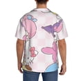 thumbnail image 3 of Lsque Sanrio print Men's Cuban Collar Short Sleeve Shirt Summer Beachwear Casual Button Down Fashionable Vacation Leisure Shirt-4X-Large, 3 of 7