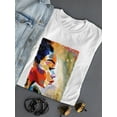 thumbnail image 3 of Pastell Woman's Watercolor Portrait T-Shirt Women -David Coleman Jr Designs, Female Large, 3 of 4