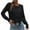Black, variant on IROINNID Womens Sweater Round Neckline Pullover Sweater Solid Color Loose Mid-Length Long Sleeve Tassel Crew Tops Blouse Knitted Sweater
