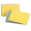 Wideskall 100-Count Ruled Front Plain Back Index Card, 3" x 5" inch Colored Note Cards Pack of 100