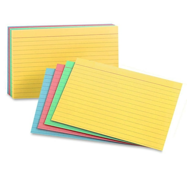 Wideskall 300Count Ruled Front Plain Back Index Card, 3" x 5" inch