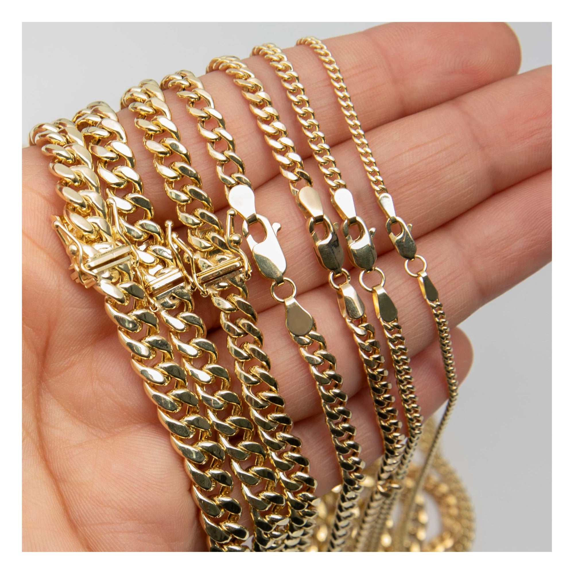 Miami Cuban Link Chain Necklace 14K Yellow Gold, Adult Unisex, ALL SIZES - Goldum NYC