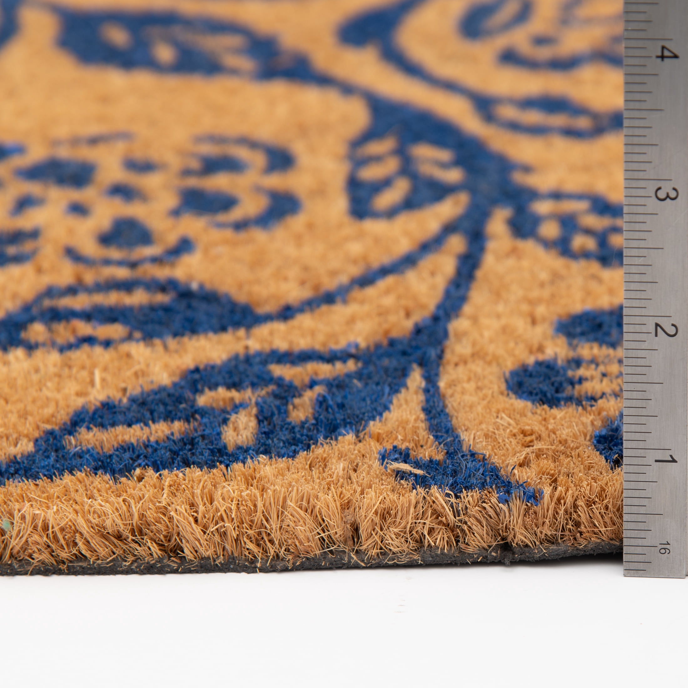 Mainstays by Becky G. & Alejandra Coir Outdoor Mat, Blue Floral, 18 in x 30 in