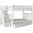 thumbnail image 3 of Leo & Lacey Mid-Century Wood Full Over Full Staircase Storage Bunk Bed in White, 3 of 6