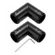 thumbnail image 1 of Conector de esquina ajustable Uxcell de 2 piezas para varillas de cortina, con llave hexagonal para ventanas de bahía de 1 pulgada, negro, 1 of 5